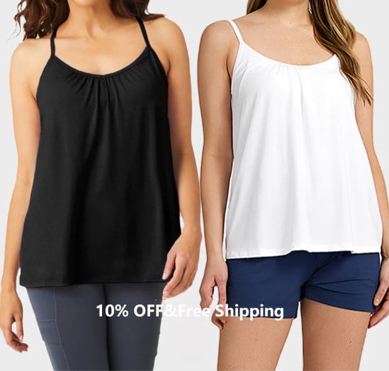 🏆LAST DAY SALE 49% OFF - Loose-fitting Tank Top With Built-in Bra-21