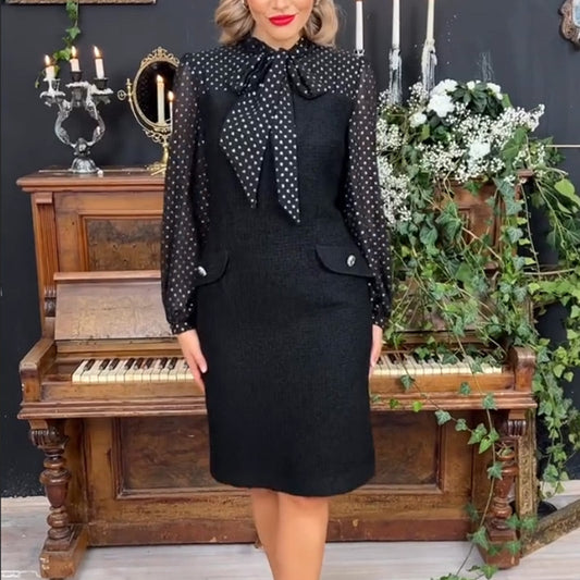 🌸Spring Specials 49% OFF🌸 Women's Dress with Bow Tie Neck