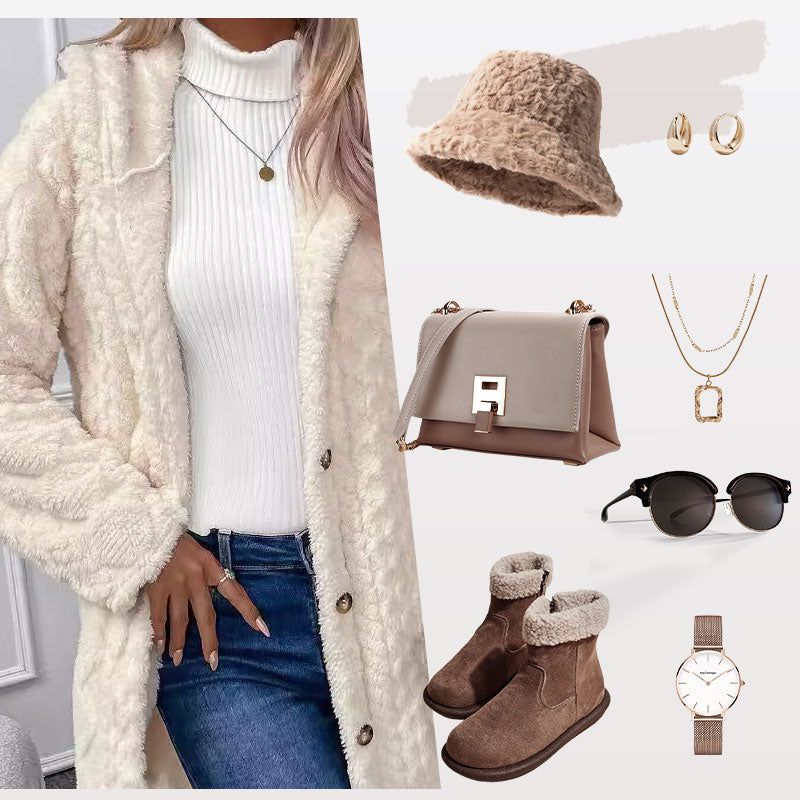 💥LAST DAY SALE 50% OFF⏰50K+ SOLD! ✨Women's Warm Diamond Pattern Hooded Jacket-4