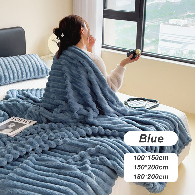🔥🔥LAST DAY SPECIAL PRICE: ￡11.99!!🔥🔥Super Soft Fur Ribbed Fleece Throw Blanket⛄-11