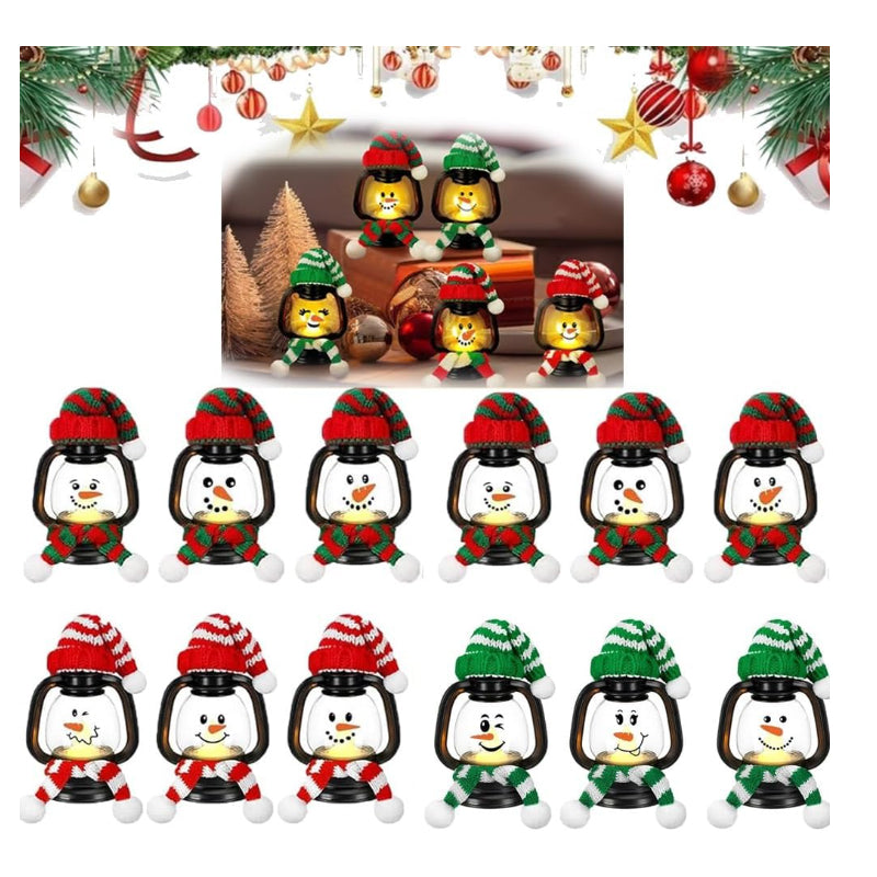 🔥LAST DAY SALE 50% OFF🔥 Buy 1 Get 1 Free ⛄Christmas Decoration Mini Snowman Lantern with Hats and Scarves💝-1