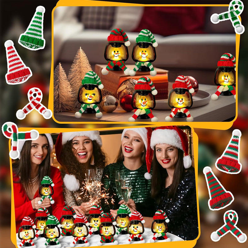 🔥LAST DAY SALE 50% OFF🔥 Buy 1 Get 1 Free ⛄Christmas Decoration Mini Snowman Lantern with Hats and Scarves💝-2
