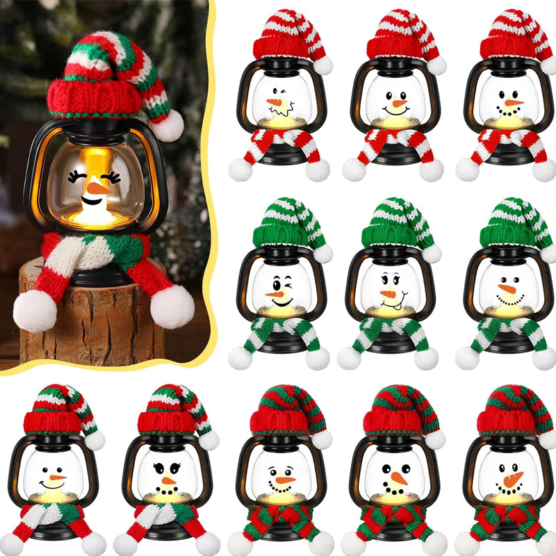 🔥LAST DAY SALE 50% OFF🔥 Buy 1 Get 1 Free ⛄Christmas Decoration Mini Snowman Lantern with Hats and Scarves💝-5