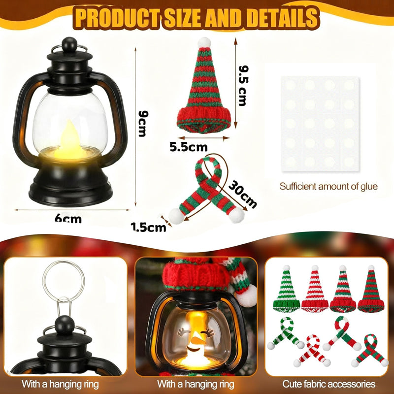 🔥LAST DAY SALE 50% OFF🔥 Buy 1 Get 1 Free ⛄Christmas Decoration Mini Snowman Lantern with Hats and Scarves💝-6