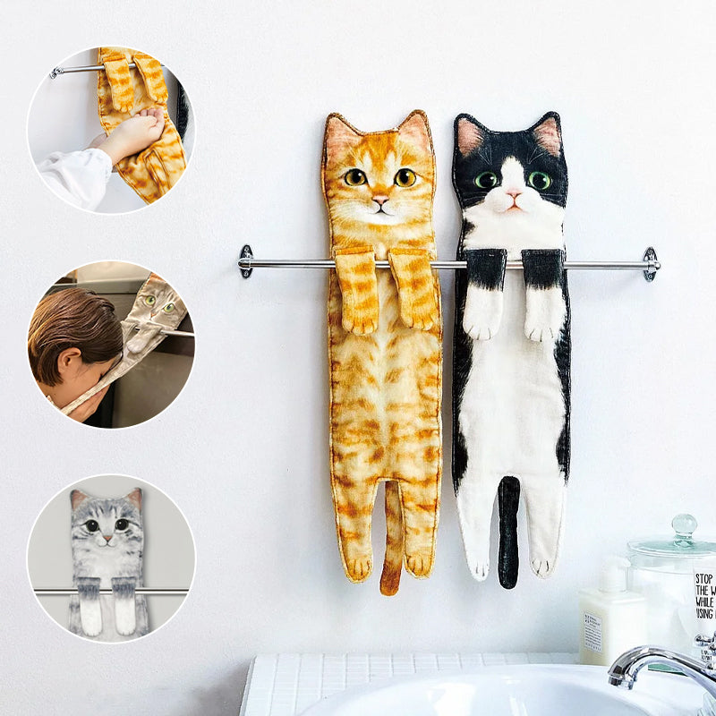 🎁Christmas Gift idea 50% OFF🎄🎅✨😺Cute Cat Hand Towel🐾-2