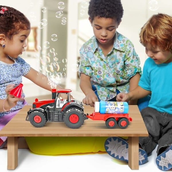 🎅CHRISTMAS SALE 50% OFF!!🎁Bubble Tractor with Bubble Trailer - Realistic Kids Toy with Light and Sound🚜🫧-4