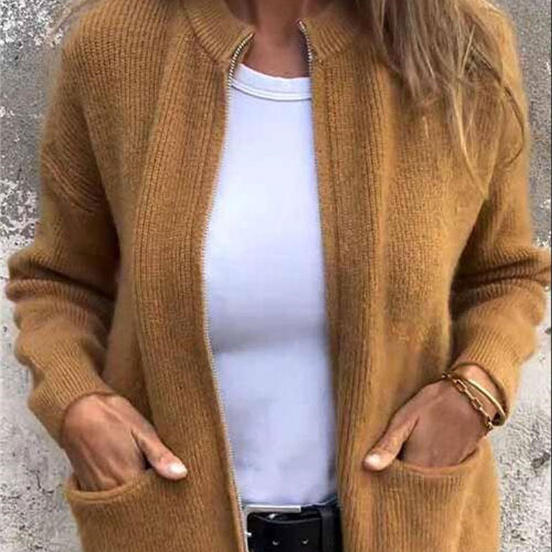 🎁2025 Early Christmas Sale🎄Women's Cozy Zipper Knitted Jacket-2
