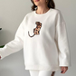 🔥Neujahrsgeschenk – 50% RABATT!💓Damen 2-teiliges Casual-Set (mit Leopardenprint-Akzent) – Oversized & Bequem: Nie wieder Outfit-Stress!🌟
