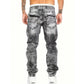 Kreative Stretch-Jeans für Herren, minimalistischer Stil, ideal für den Sommer, Emo-Stil