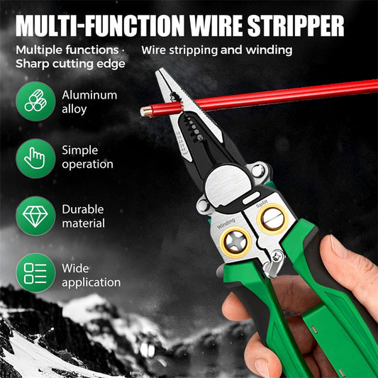 🛠️ 8-in-1 Abisolierzange mit integriertem Spannungsprüfer ⚡  🔧 Für Profis & Heimwerker – präzises Abisolieren, Schneiden, Crimpen & mehr in einem Werkzeug!