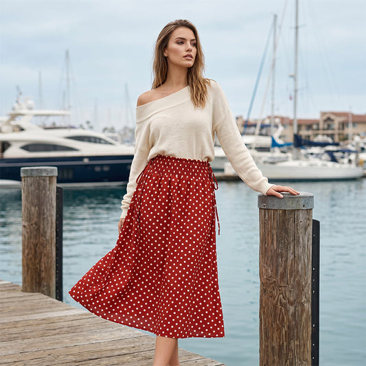 ⏳ Nur für kurze Zeit: -50% 🔥 Damen Midi-Rock mit Punkten – Elegant & vielseitig 👗