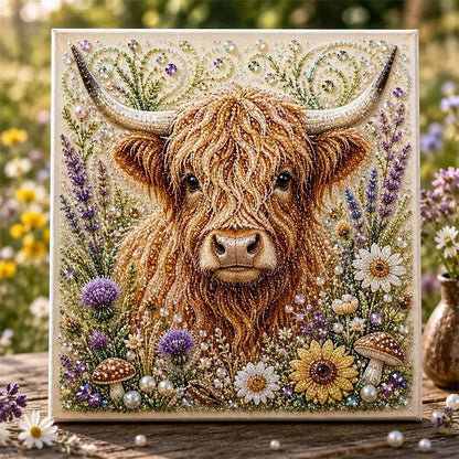 🏆 Letzter Tag Sonderpreis 18.99🦉💛 Highland Cow Pearl Art DIY-Set – Entspannendes Bastelprojekt zur Gestaltung atemberaubender Küstenkunstwerke