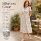 🌸 50 % RABATT! ✨ Damen-Blumenkleid mit V-Ausschnitt & Taillen-Drapierung | Feminin, Elegant & Bequem | Perfekt für Sommer & Alltag 👗