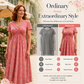 🌸 50 % RABATT! ✨ Damen-Blumenkleid mit V-Ausschnitt & Taillen-Drapierung | Feminin, Elegant & Bequem | Perfekt für Sommer & Alltag 👗