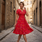 🌸 50 % RABATT! ✨ Damen-Blumenkleid mit V-Ausschnitt & Taillen-Drapierung | Feminin, Elegant & Bequem | Perfekt für Sommer & Alltag 👗