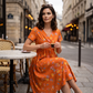 🌸 50 % RABATT! ✨ Damen-Blumenkleid mit V-Ausschnitt & Taillen-Drapierung | Feminin, Elegant & Bequem | Perfekt für Sommer & Alltag 👗