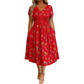 🌸 50 % RABATT! ✨ Damen-Blumenkleid mit V-Ausschnitt & Taillen-Drapierung | Feminin, Elegant & Bequem | Perfekt für Sommer & Alltag 👗